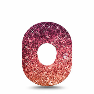 ExpressionMed Glittering Fall Ombre Dexcom G7 Tape, Single, Party Glitter Themed, CGM Adhesive Patch Design, Dexcom Stelo Glucose Biosensor System