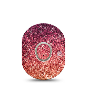 ExpressionMed Glittering Fall Ombre Dexcom G7 Transmitter Sticker, Single, Shining Glitters Themed, Dexcom G7 Vinyl Transmitter Sticker, With Dexcom G7 Tape CGM, Adhesive Patch Design