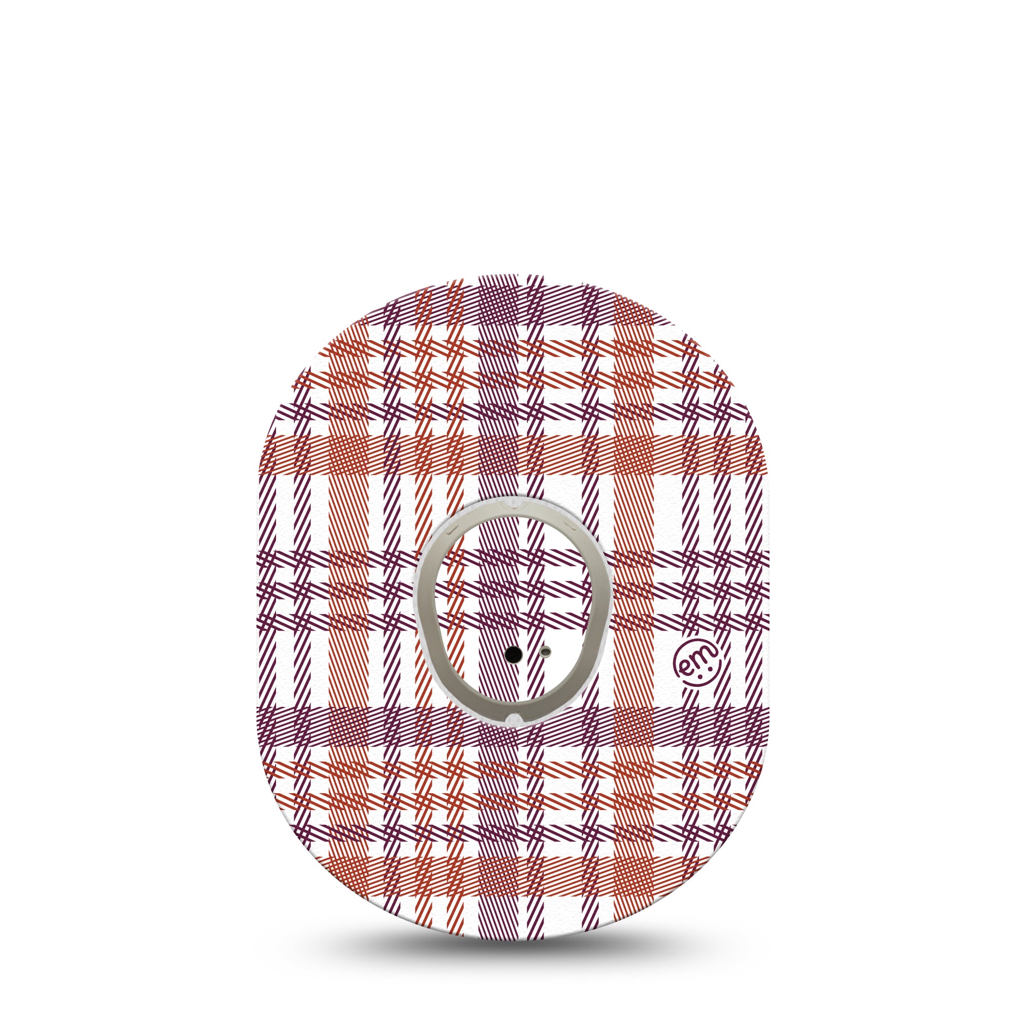 Auburn Plaid Dexcom G7 Transmitter Sticker, Single, Plaid Checkered Themed, Dexcom G7 Vinyl Transmitter Sticker, With Matching Dexcom G7 Tape CGM, Adhesive Patch Design, Dexcom Stelo Glucose Biosensor System