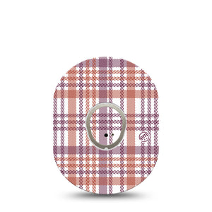 Auburn Plaid Dexcom G7 Transmitter Sticker, Single, Plaid Checkered Themed, Dexcom G7 Vinyl Transmitter Sticker, With Matching Dexcom G7 Tape CGM, Adhesive Patch Design, Dexcom Stelo Glucose Biosensor System