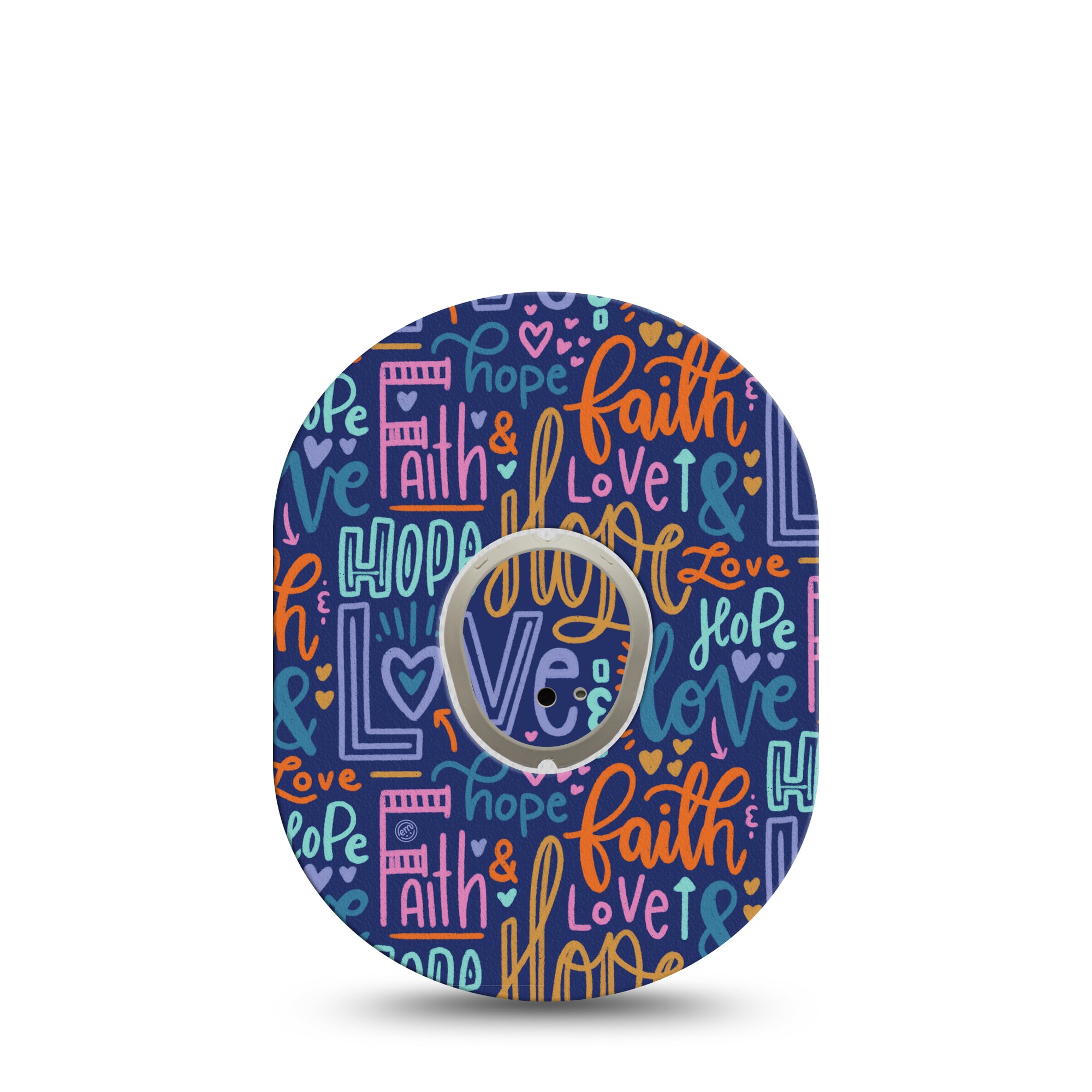 ExpressionMed Faith Love Hope Dexcom G7 Transmitter Sticker, Single, Purple Love Slogan Themed, Dexcom G7 Vinyl Transmitter Sticker, With Matching Dexcom G7 Tape CGM, Adhesive Patch Design, Dexcom Stelo Glucose Biosensor System