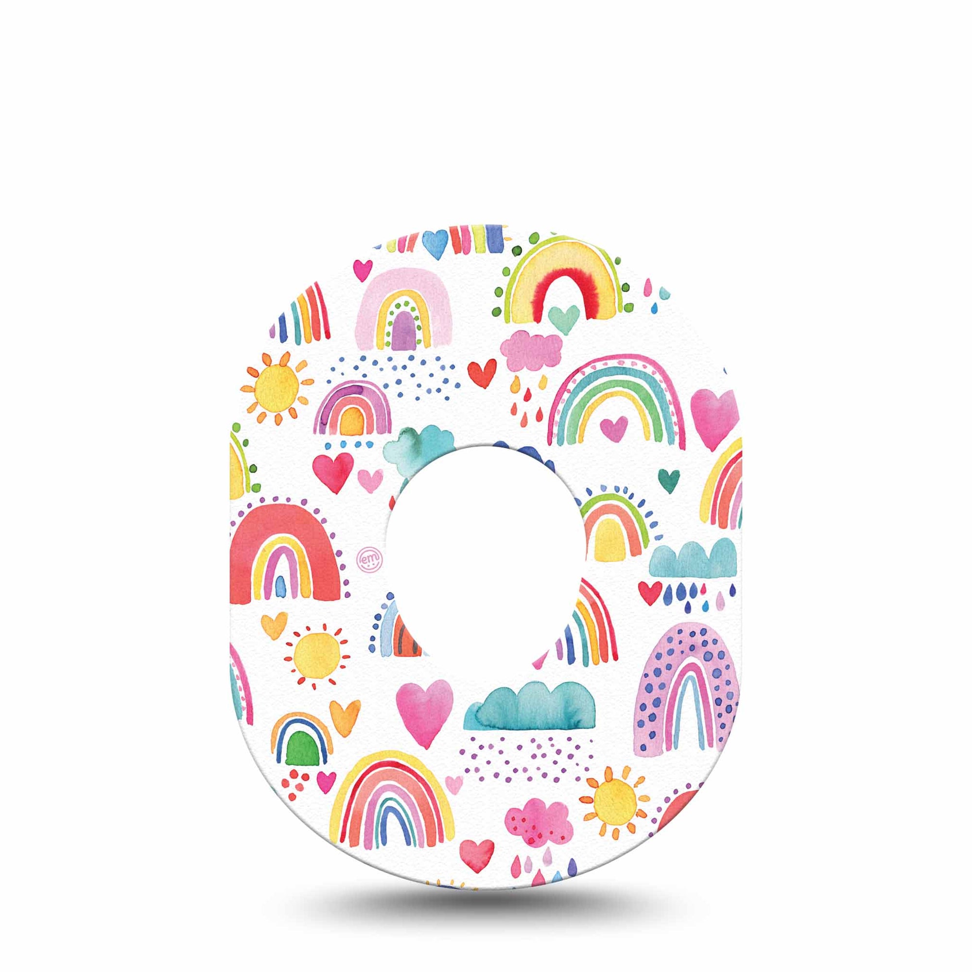 ExpressionMed Rainbows Of Hope Dexcom G7 Tape, Single, Rainbow Doodles Themed, CGM Patch Design, Dexcom Stelo Glucose Biosensor System