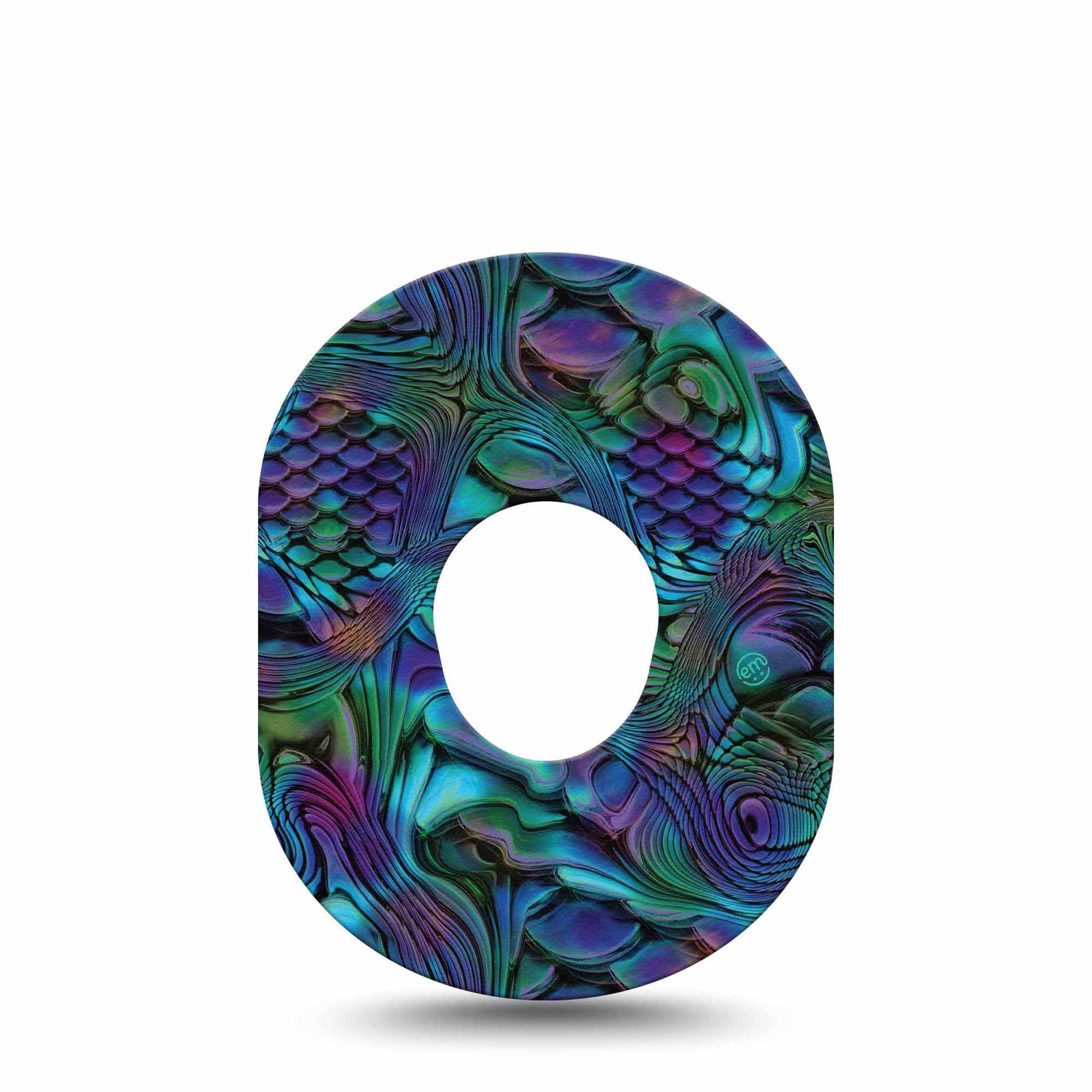 Alien Reptile Dexcom G7 Tape, Single, Unique Design Themed, CGM Adhesive Fixing Ring Patch Design, Dexcom Stelo Glucose Biosensor System