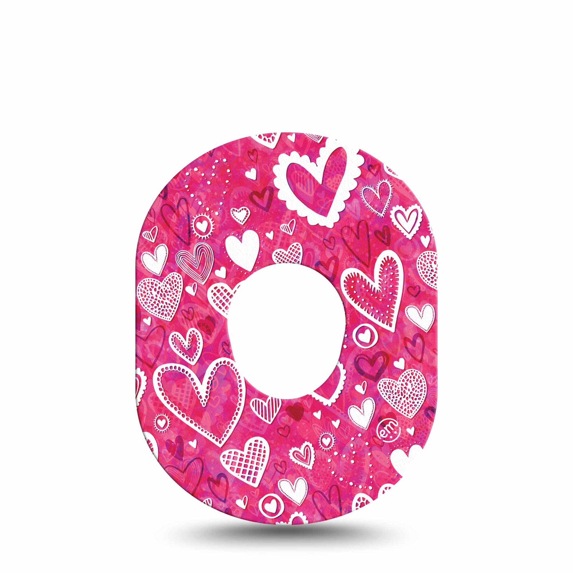 ExpressionMed Whimsical Hearts Dexcom G7 Tape, Single, Cute Hearts Variety Valentine Themed CGM Adhesive Patch Design