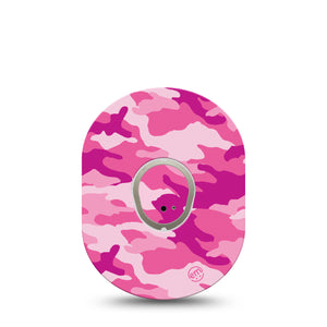 ExpressionMed Pink Camo Dexcom G7 Transmitter Sticker, Single, Pink Concealment Inspired, Dexcom G7 Vinyl Transmitter Sticker With Matching Dexcom G7 CGM Adhesive Patch Design, Dexcom Stelo Glucose Biosensor System