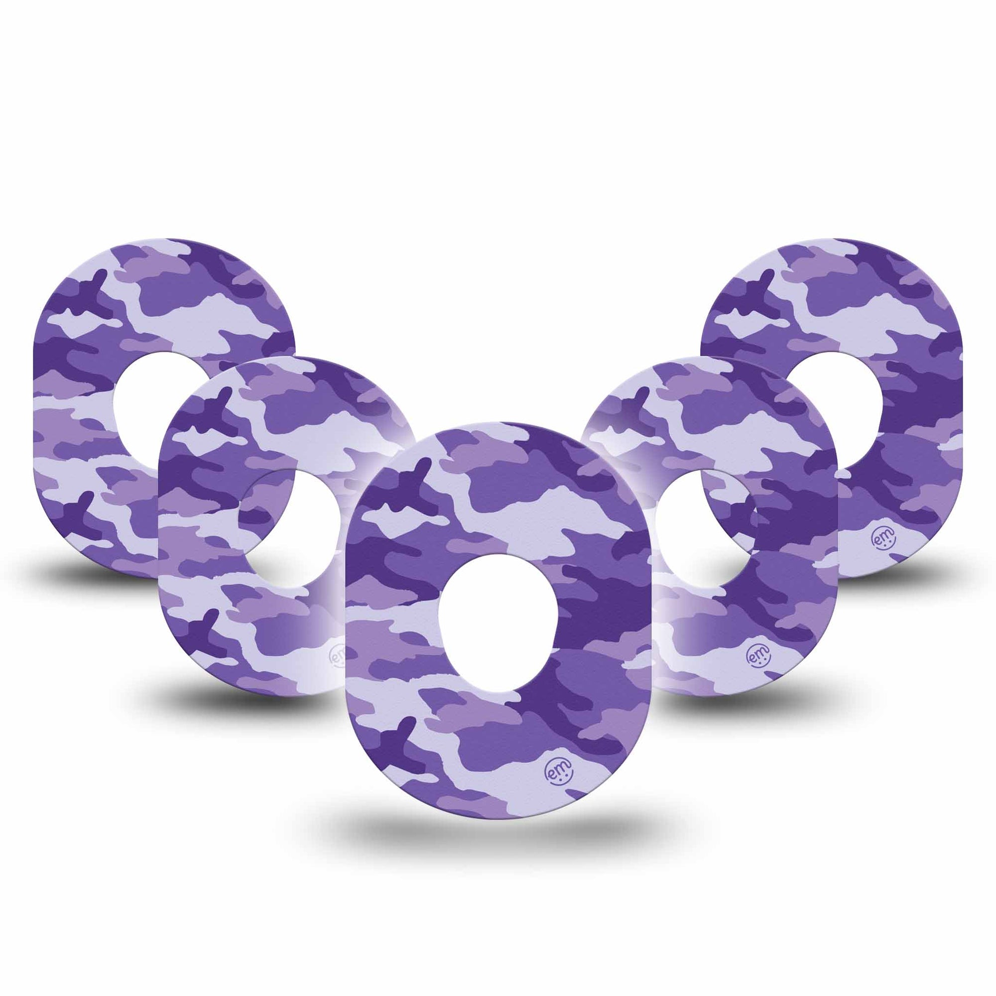 ExpressionMed Pruple Camo Dexcom G7 Tape, 5-Pack, Purple Disguise Themed, CGM Patch Design