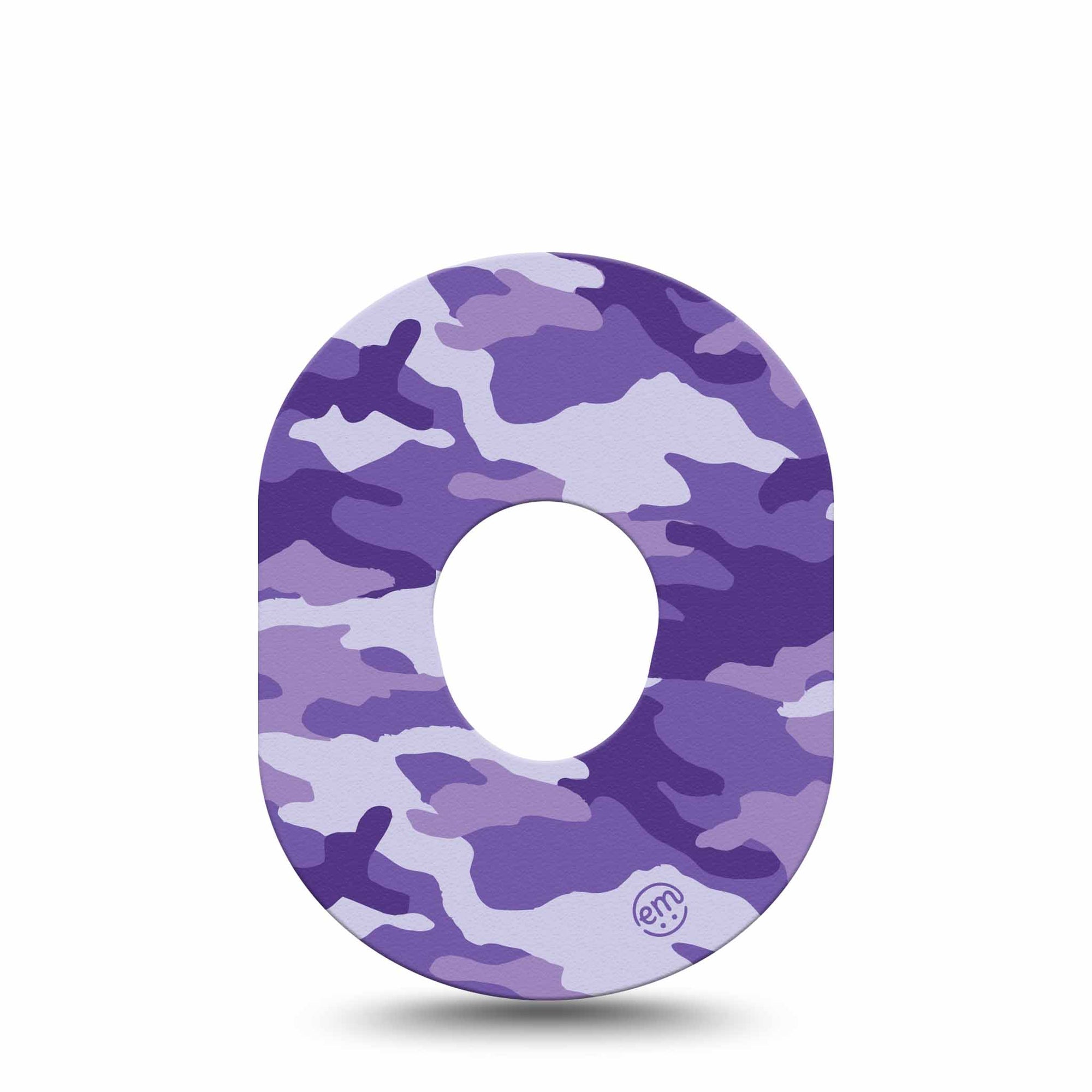 ExpressionMed Purple Camo Dexcom G7 Tape, Single, Amateur Camouflage Themed, CGM Adhesive Patch Design