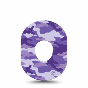 ExpressionMed Purple Camo Dexcom G7 Tape, Single, Amateur Camouflage Themed, CGM Adhesive Patch Design