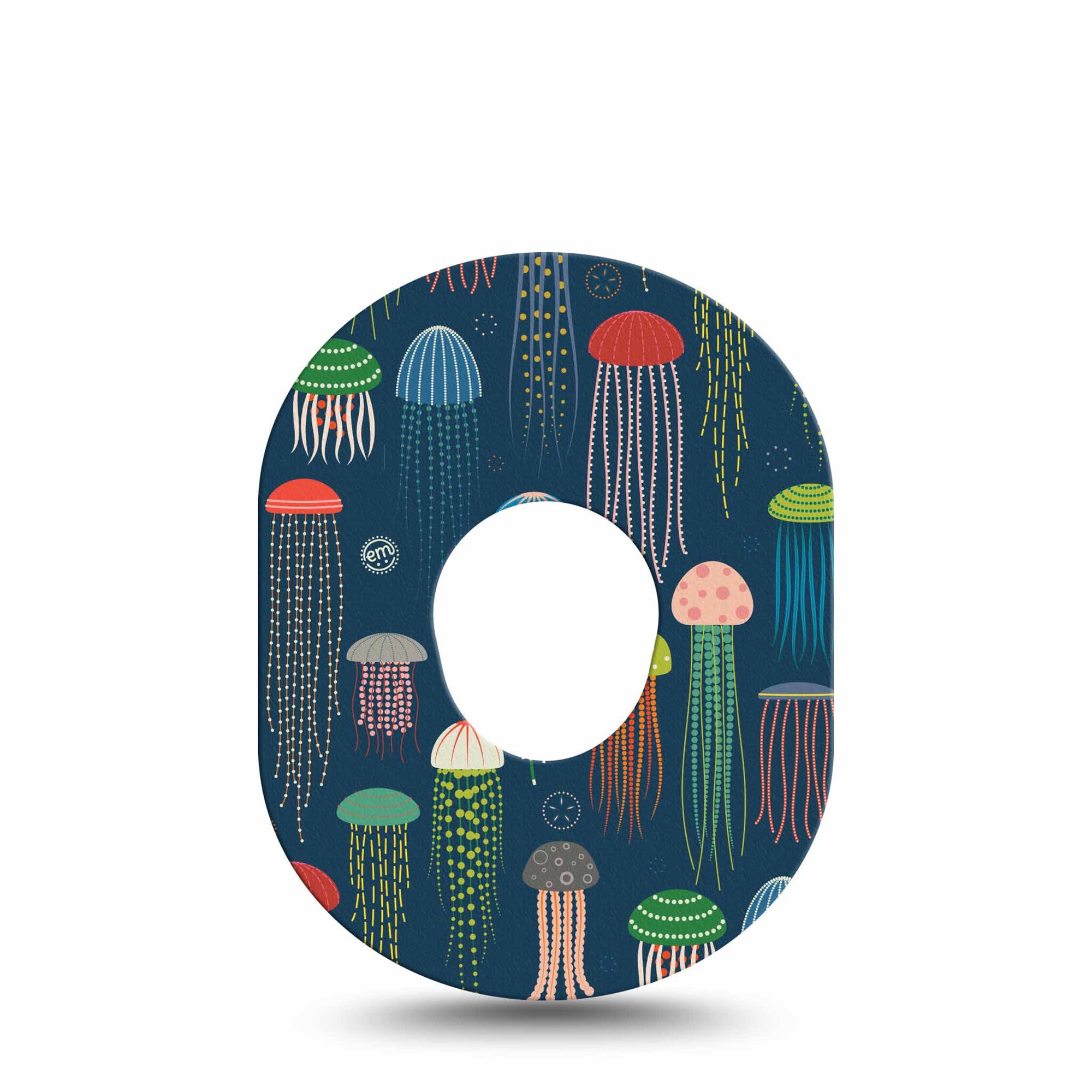 ExpressionMed Just Jellies Dexcom G7 Patch, Single, Variety Colorful Jellyfish, CGM Adhesive Tape Design