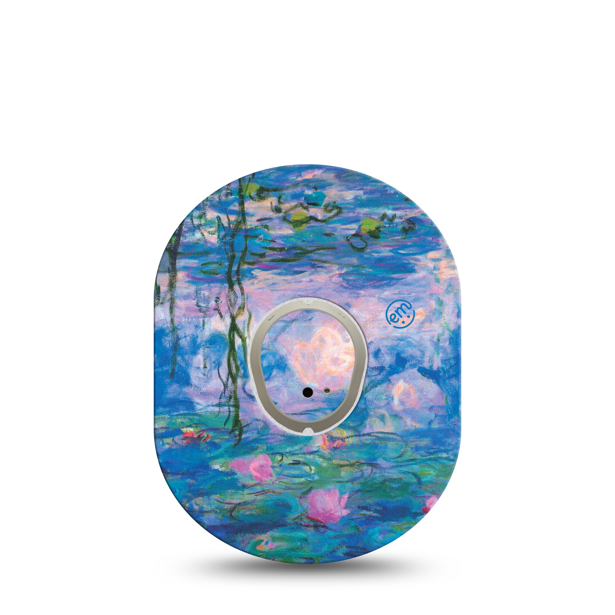 ExpressionMed Monet Water Lilies Dexcom G7 Transmitter Sticker, Single, Vinyl G7 Transmitter Sticker Painting of Water Lilies Inspired with Matching CGM Dexcom G7 Fixing Ring Adhesive Patch Tape