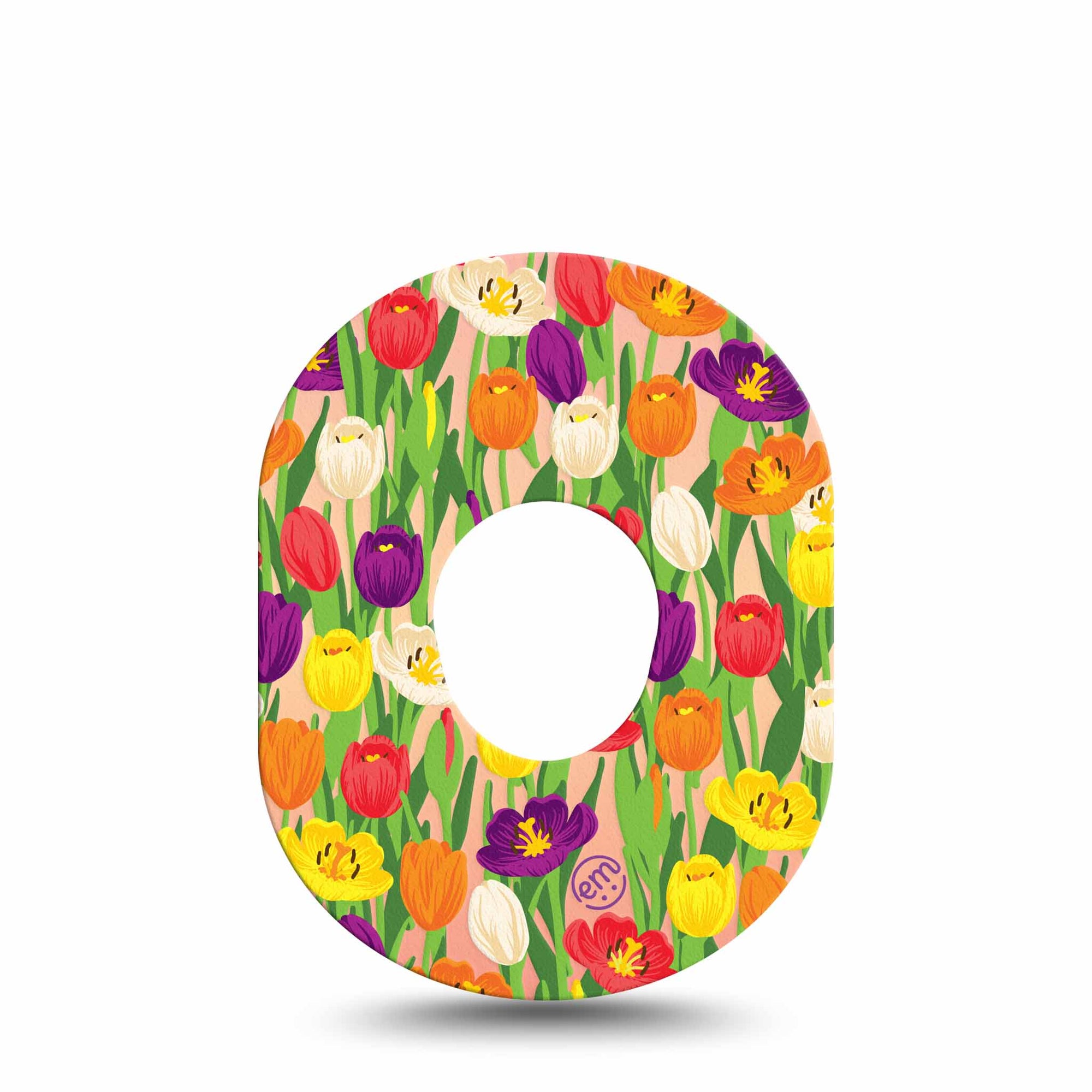 ExpressionMed Tulips Dexcom G7 Tape, Single, Colorful Florals Inspired, CGM Adhesive Patch Design, Dexcom Stelo Glucose Biosensor System