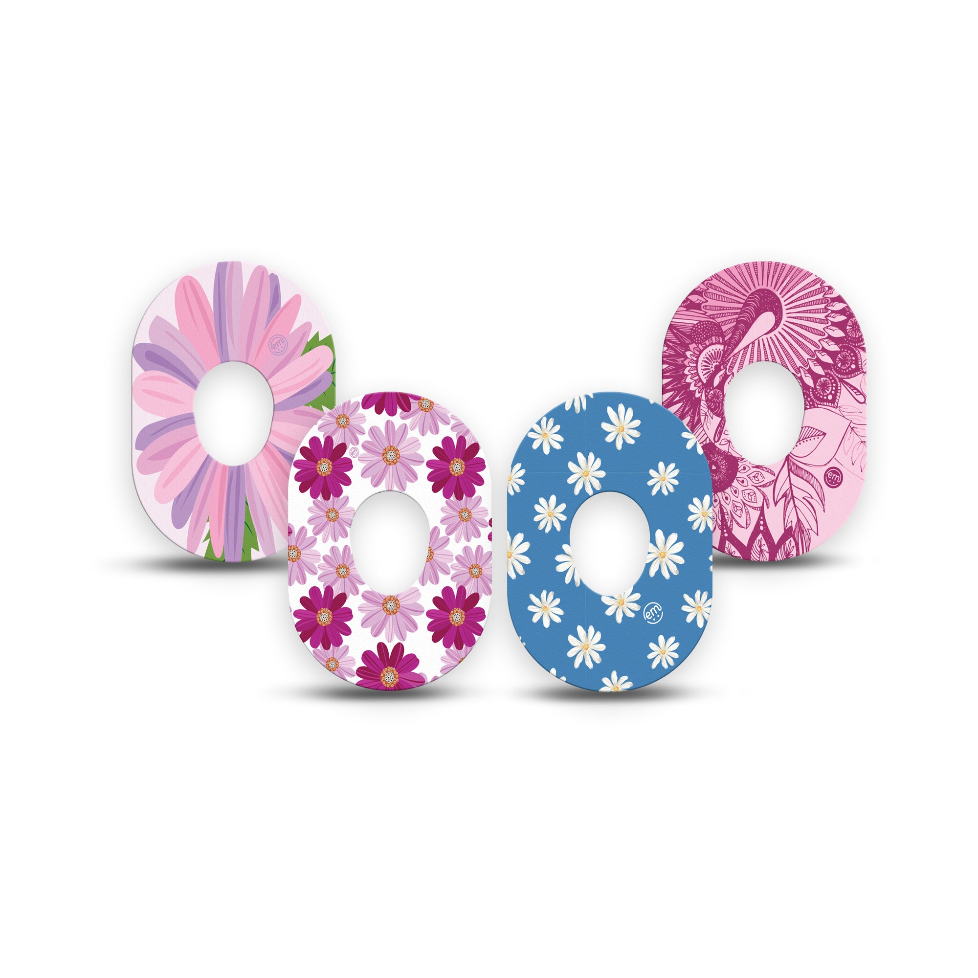 Daisy Chain Dexcom G7 Tape, 4-Pack, Floral Daisy Line-art Inspired, CGM Patch Design, Dexcom Stelo Glucose Biosensor System