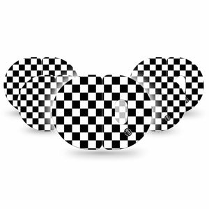 Medtronic Enlite / Guardian Checkered 2-Piece Enlite Medtronic Adhesive Tape, 5-Pack, Black and White Checkered themed design