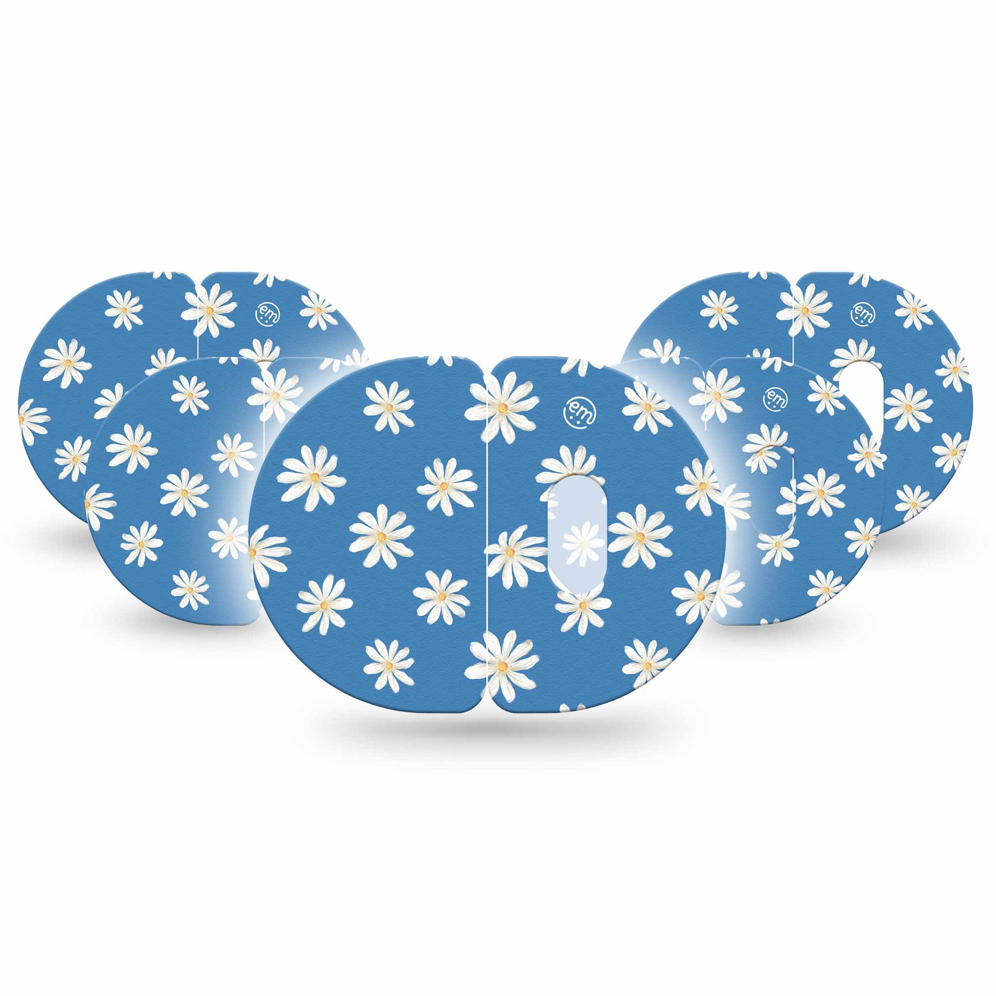 Medtronic Enlite / Guardian ExpressionMed Painted Daisies 2-Piece Enlite Medtronic Tape, Single, Daisy Print CGM Adhesive Tape Design, 5 Tapes