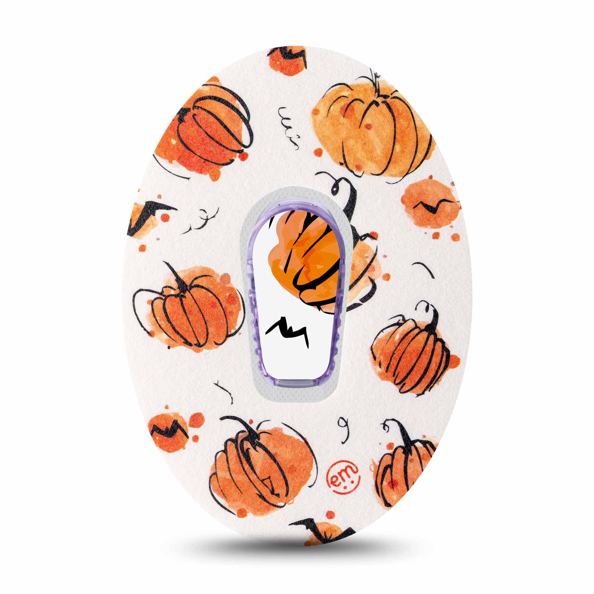 ExpressionMed Pumpkins Dexcom G6 Transmitter Sticker with Tape