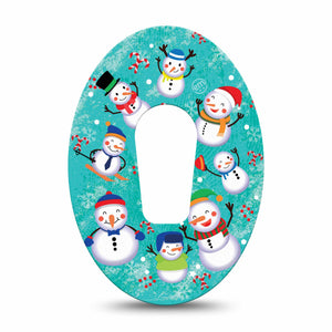 ExpressionMed Snowman Celebration Dexcom G6 Patch, Single Tape, Winter Themed CGM Adhesive Tape Design