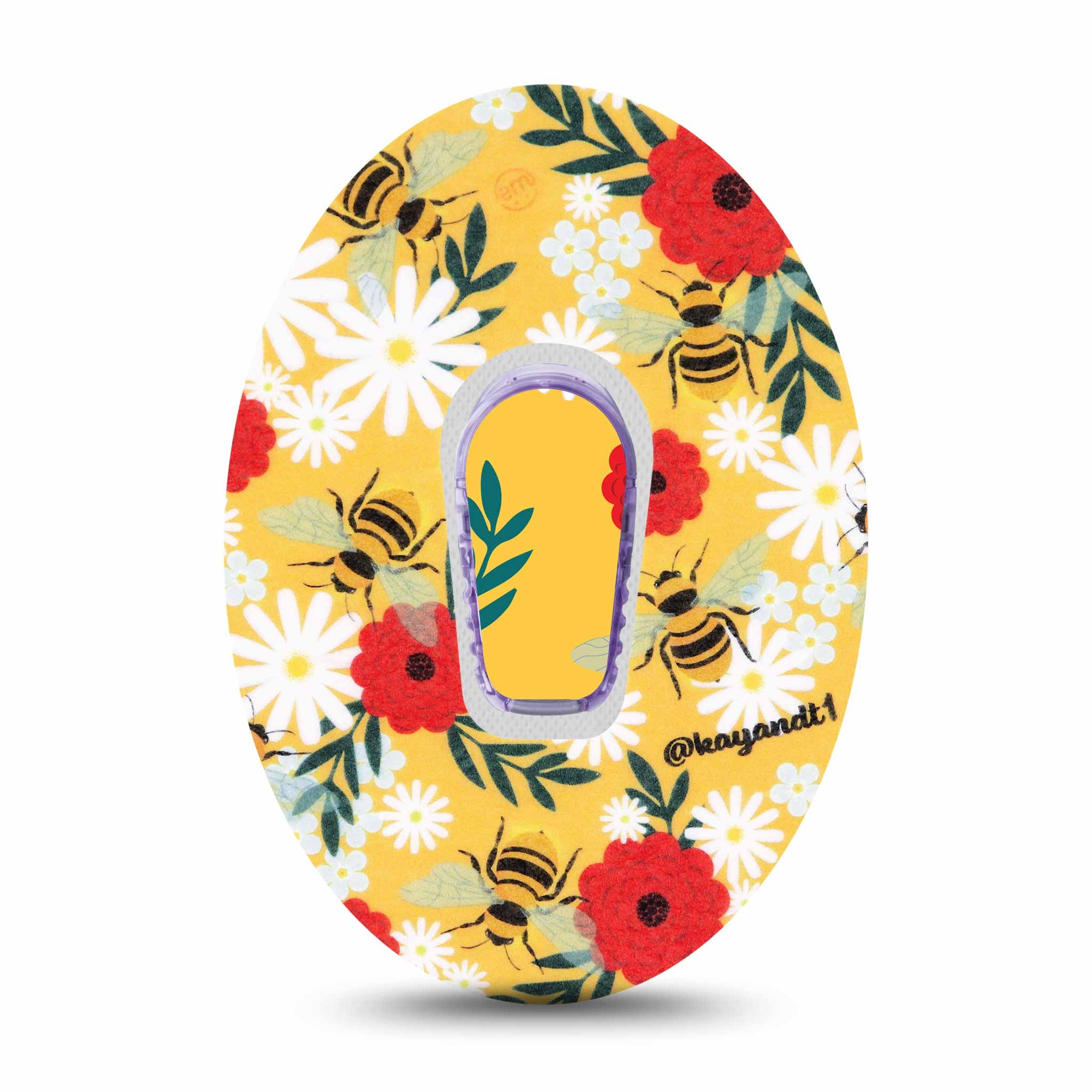 Bees and Flowers Dexcom G6 Transmitter Sticker with Tape