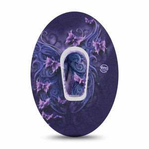 ExpressionMed Purple Butterfly Dexcom G6 Transmitter Sticker with Tape
