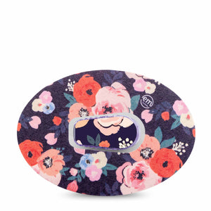 ExpressionMed Painted Flower Dexcom G6 Transmitter Sticker with Tape