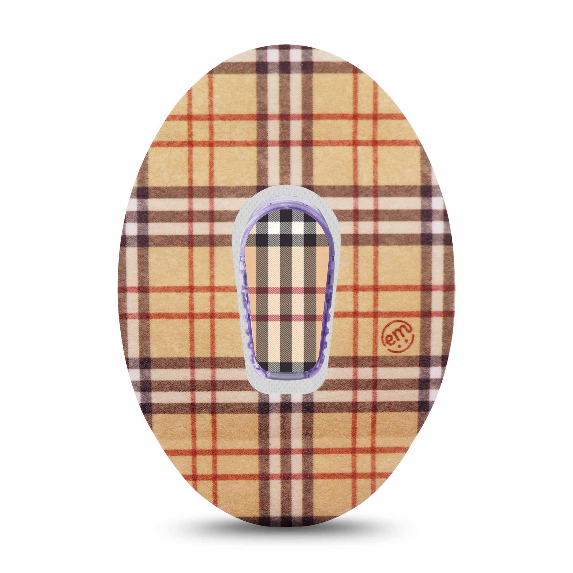 ExpressionMed Plaid and Bougie Dexcom G6 Transmitter Sticker with Tape