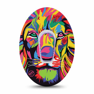 ExpressionMed Majestic Lion Dexcom G6 Transmitter Sticker with Tape