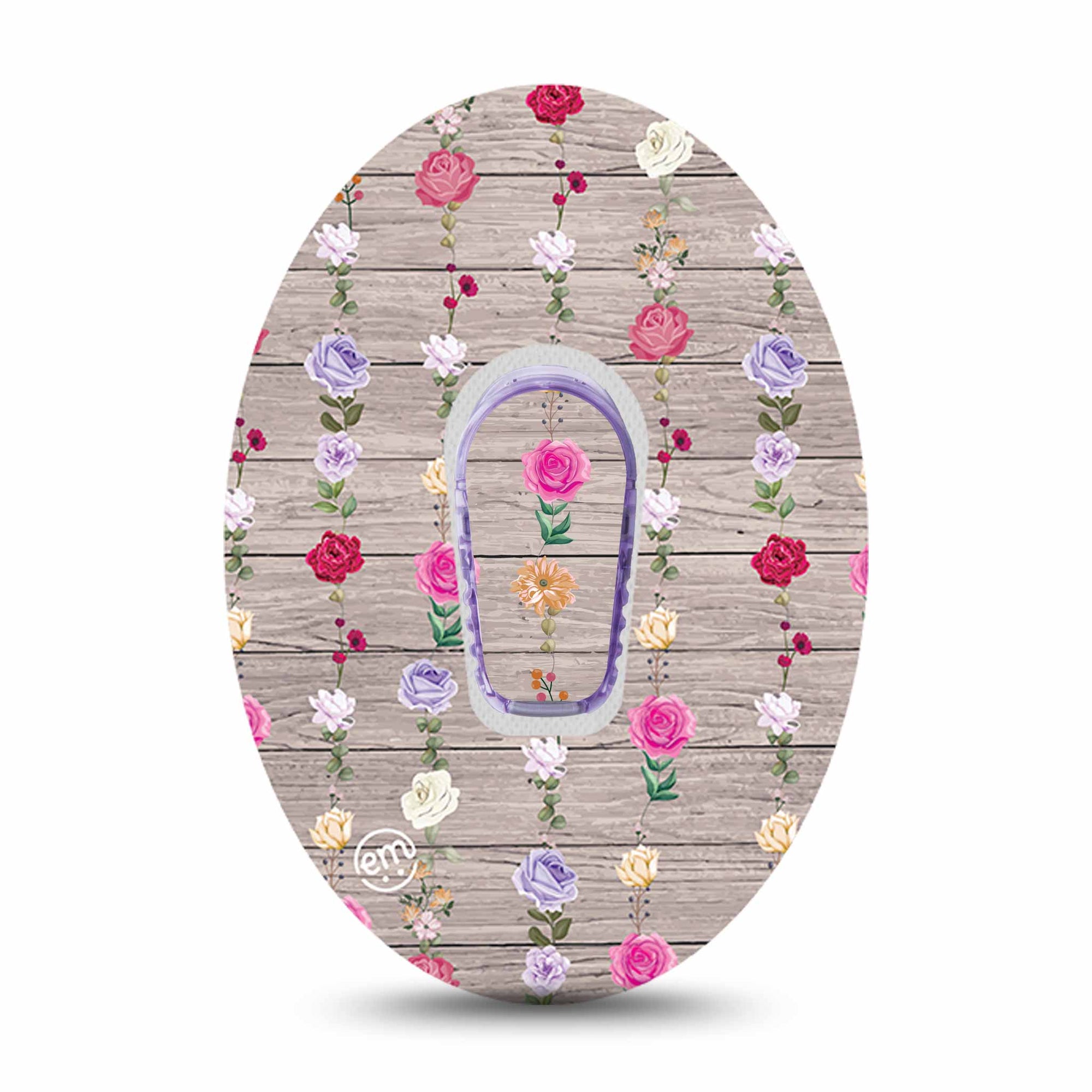 ExpressionMed Hanging Flowers Dexcom G6 Transmitter Sticker with Tape