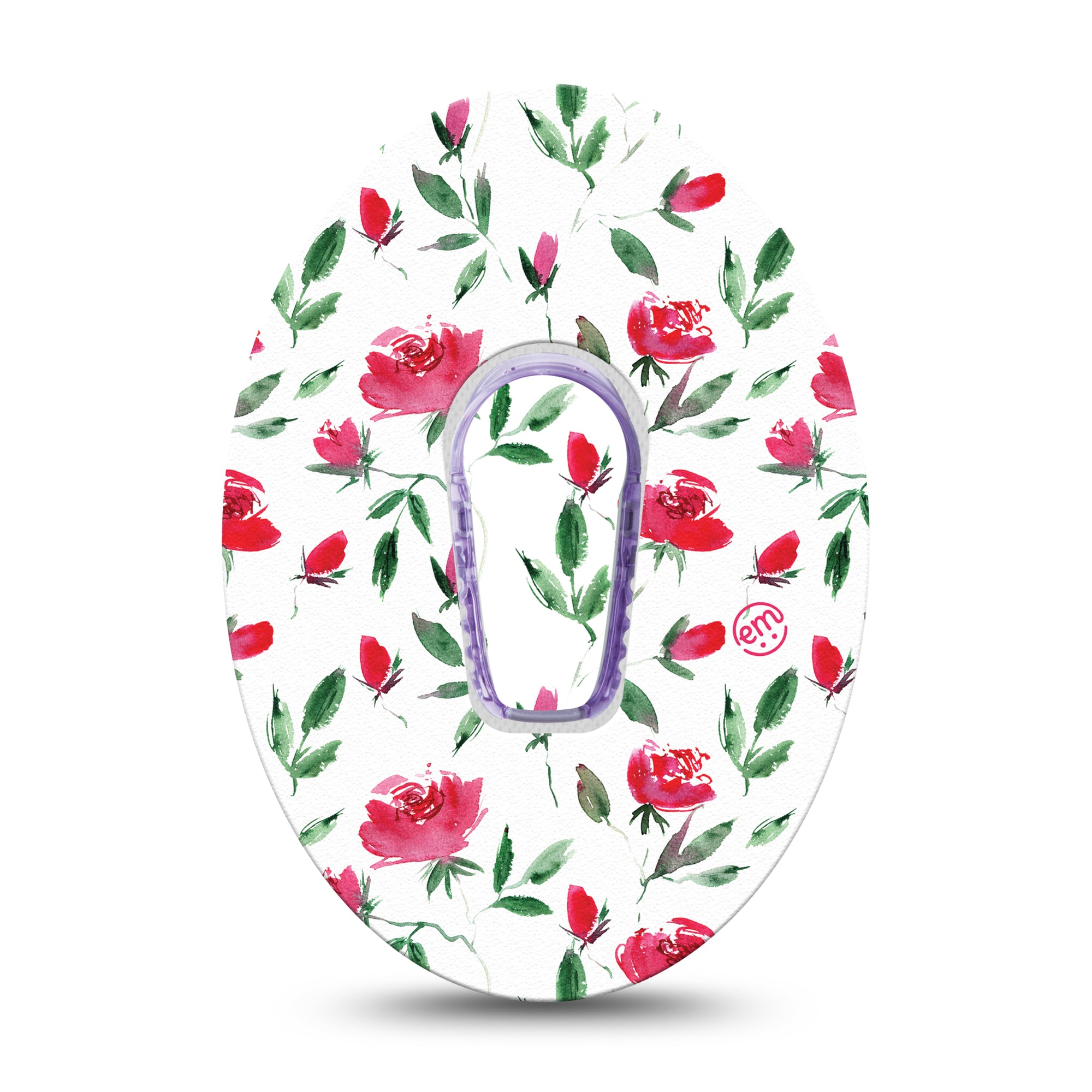 ExpressionMed Rose Garden Dexcom G6 Transmitter Sticker, Single, Pink Roses Themed, Dexcom G6 Vinyl Transmitter Sticker, With Matching Dexcom G6 Tape, CGM Adhesive Patch Design