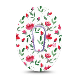 ExpressionMed Rose Garden Dexcom G6 Transmitter Sticker, Single, Pink Roses Themed, Dexcom G6 Vinyl Transmitter Sticker, With Matching Dexcom G6 Tape, CGM Adhesive Patch Design