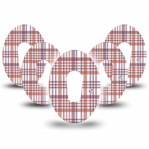 Auburn Plaid Dexcom G6 Tape 5-pack, autumn design patches