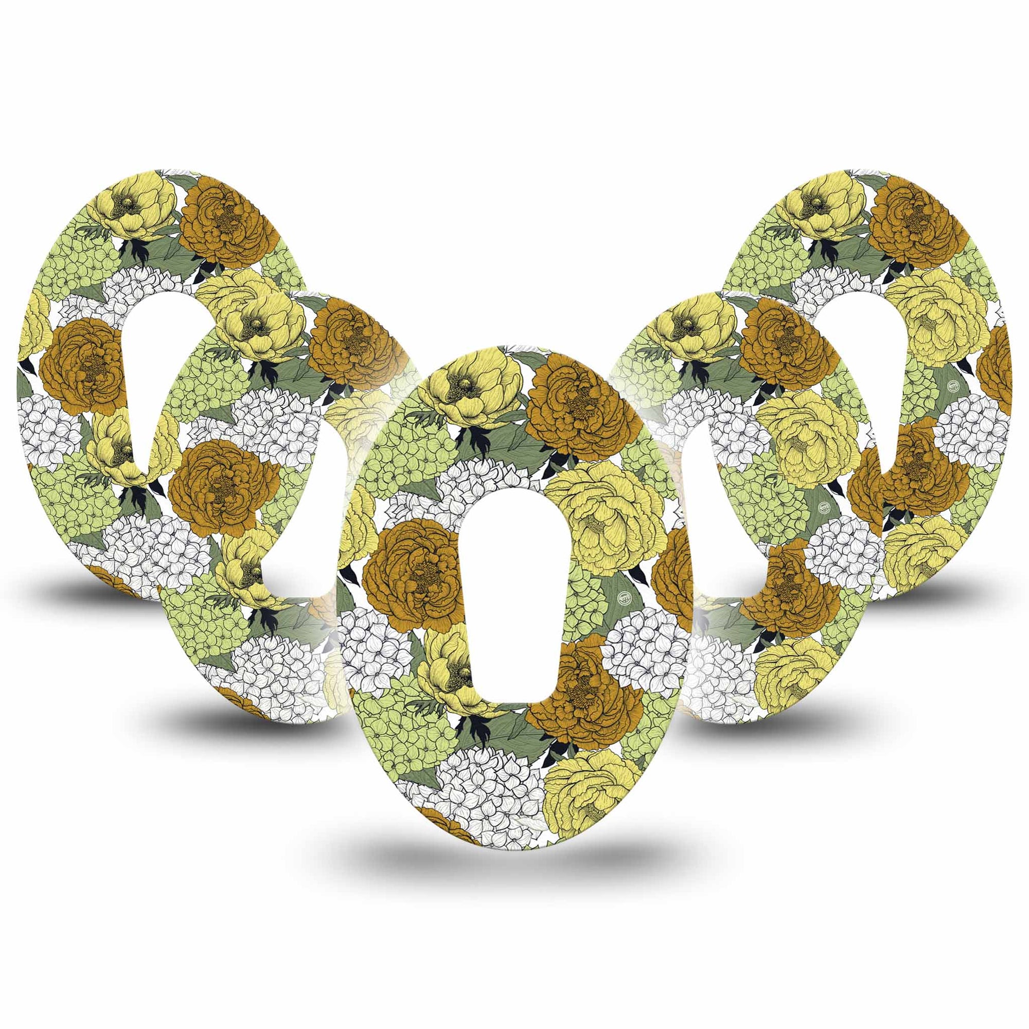 ExpressionMed Hydrangeas Dexcom G6 Overlay Tape, 5-Pack, Fall Floral CGM Design