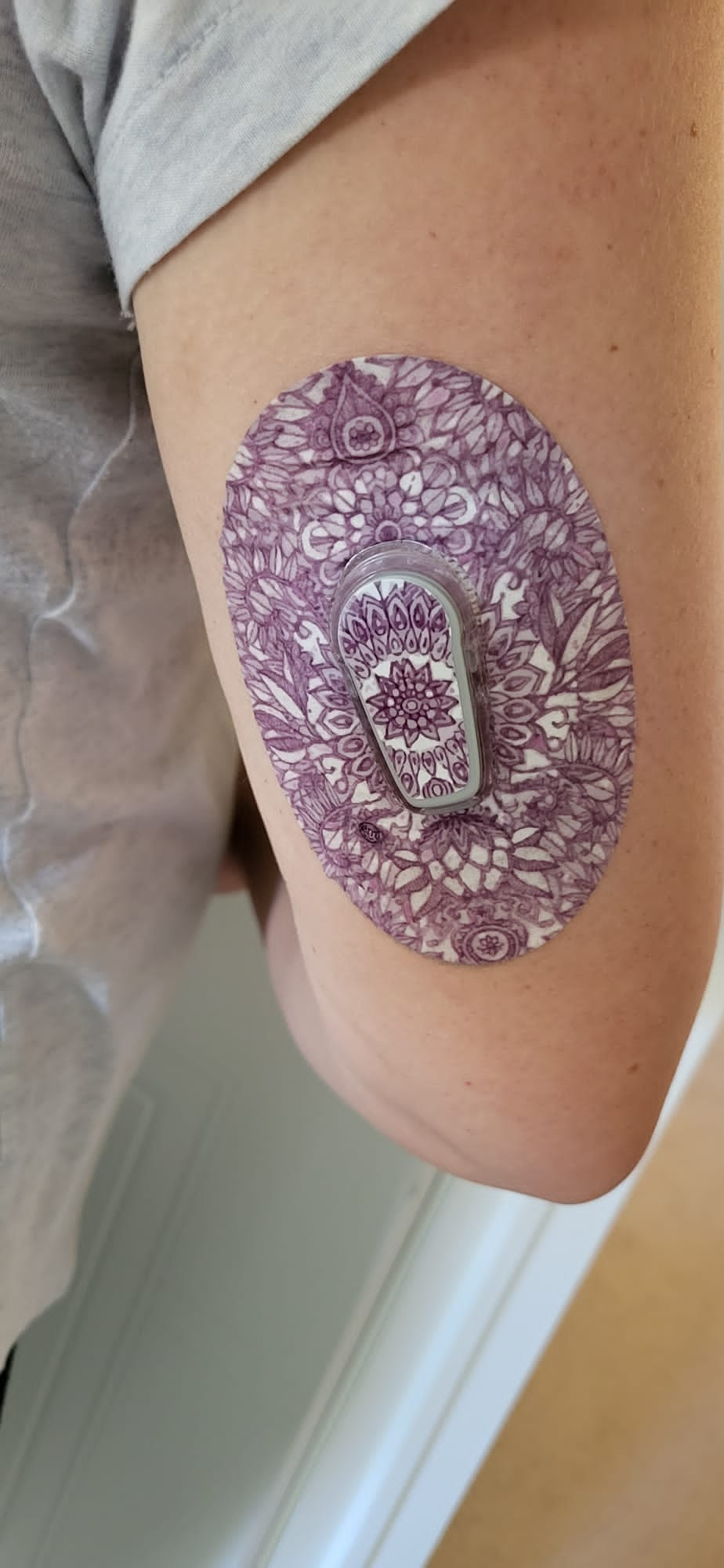 ExpressionMed Burgundy Floral Dexcom G6 Transmitter Sticker