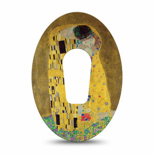 The Kiss - Klimt Dexcom G6 Tape, Single, Art Design, Yellow, Waterproof CGM Adhesive Patch