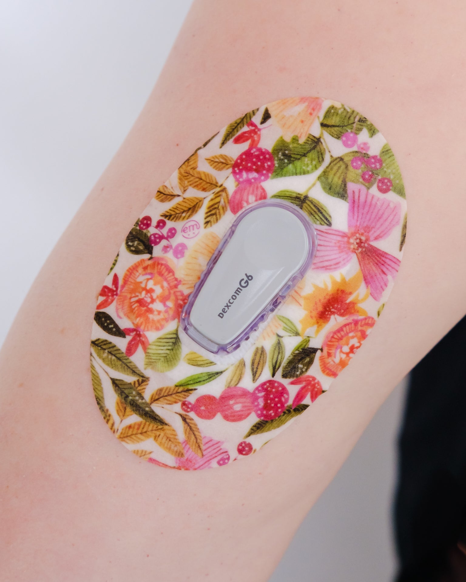 ExpressionMed Spring Bouquet Dexcom G6 Tape, Single Tape, Arm Wearing Floral Themed CGM Adhesive Patch Design