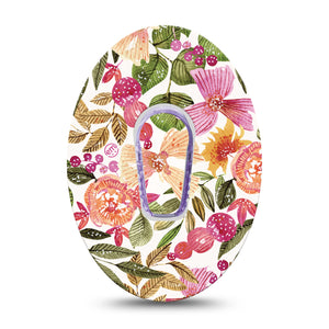 Spring Bouquet Dexcom G6 Transmitter Sticker, Single Sticker Only, Peachy and Pink Florals G6 Vinyl Sticker Design with Matching Dexcom G6 CGM Overlay Patch 