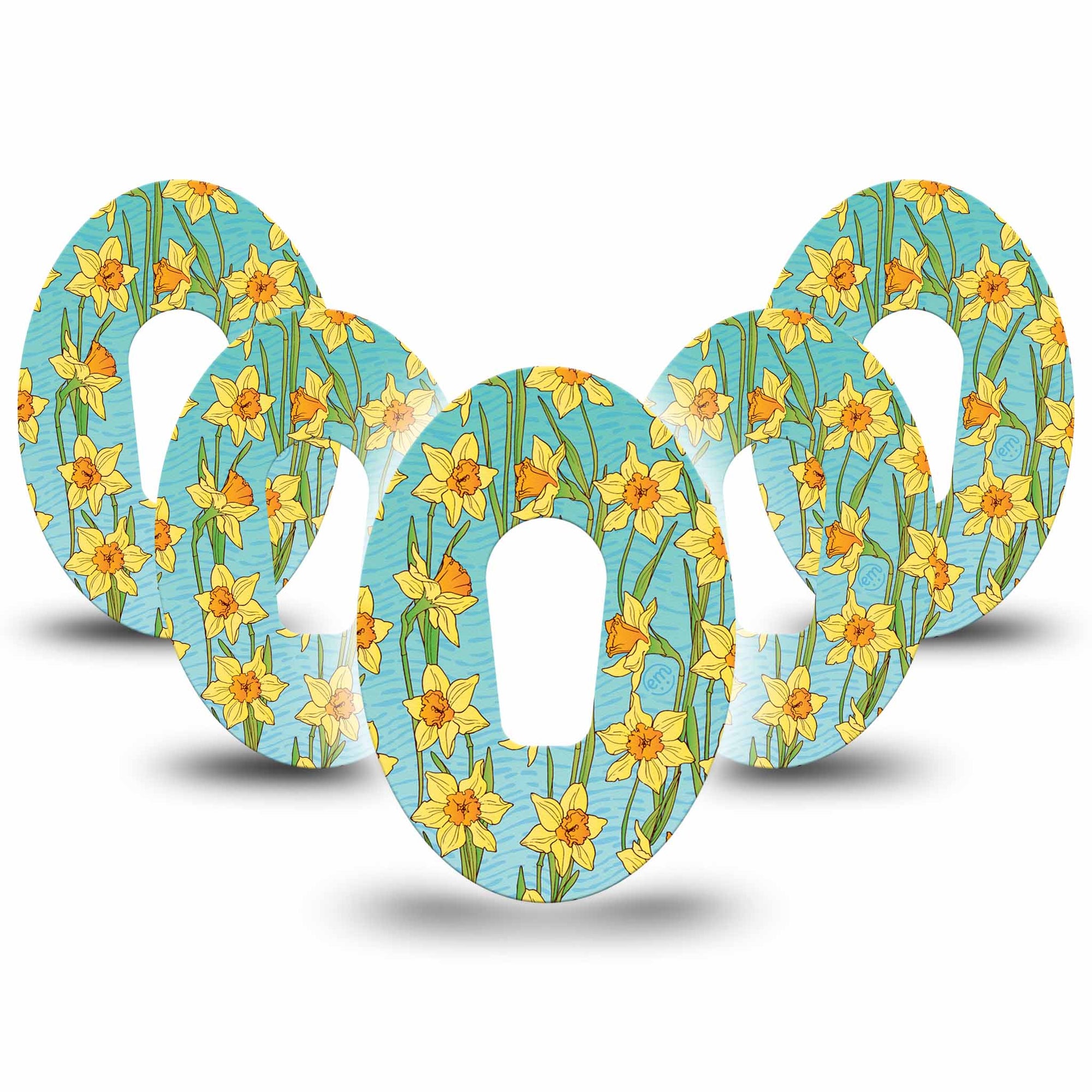 Daffodils Dexcom G6 Tape, 5-Pack, Summer Flower Inspired, CGM Adhesive Patch Design