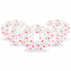 White with Pastel Flowers Dexcom G6 Tape 5-Pack
