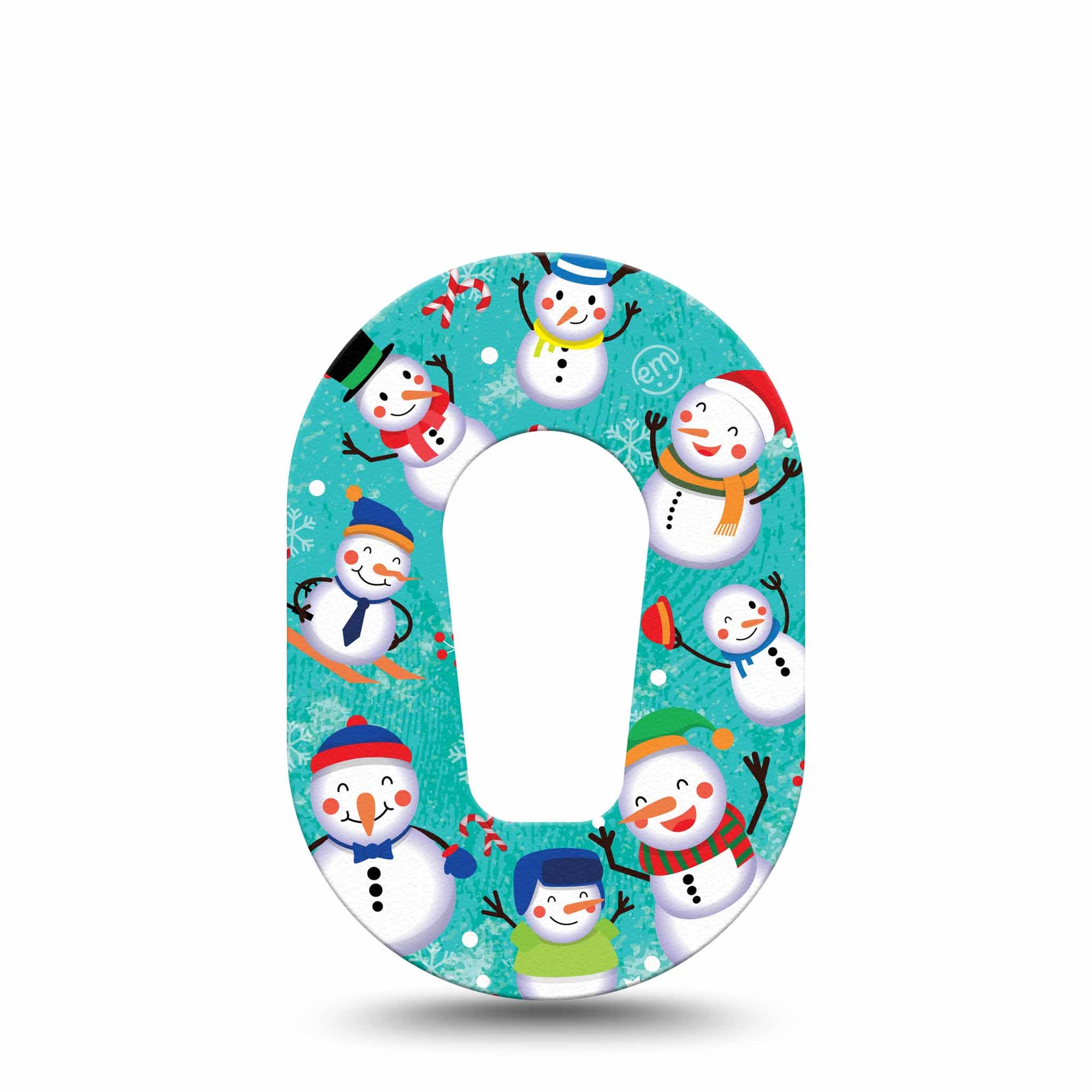 Snowman Celebration Decom G6 Mini Patch, Single Tape, Winter Themed CGM Adhesive Tape Design