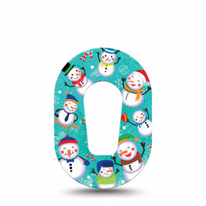 Snowman Celebration Decom G6 Mini Patch, Single Tape, Winter Themed CGM Adhesive Tape Design