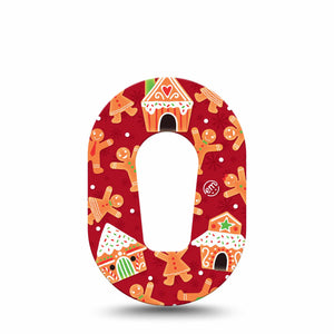 ExpressionMed Gingerbread Fun Dexcom G6 Mini Patch, Single, Christmas themed CGM adhesive Tape design