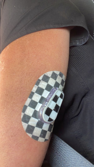 ExpressionMed Checkered Dexcom G6 Transmitter Sticker