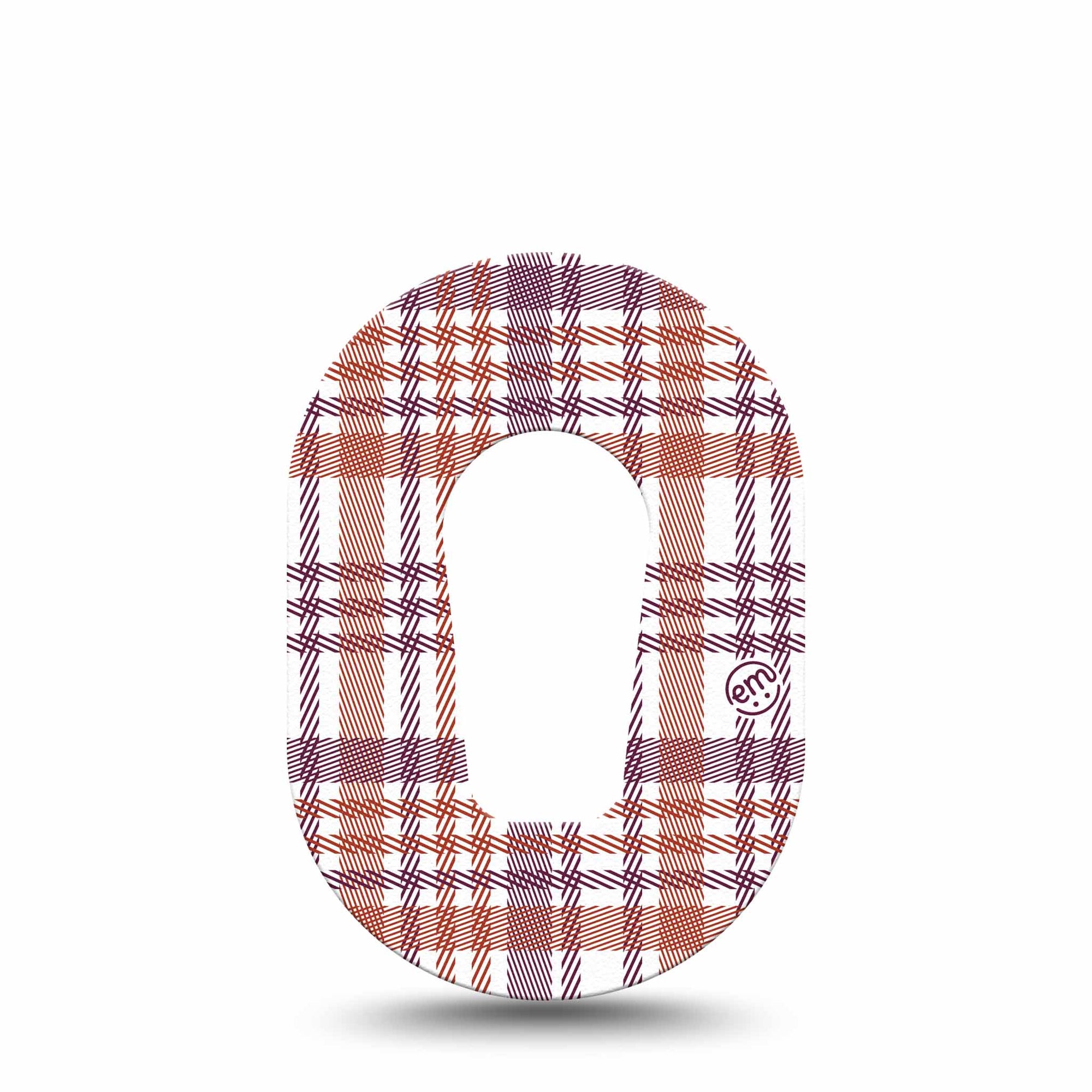 Auburn Plaid Dexcom G6 Mini Tape, Fall Fashion Adhesive Cover