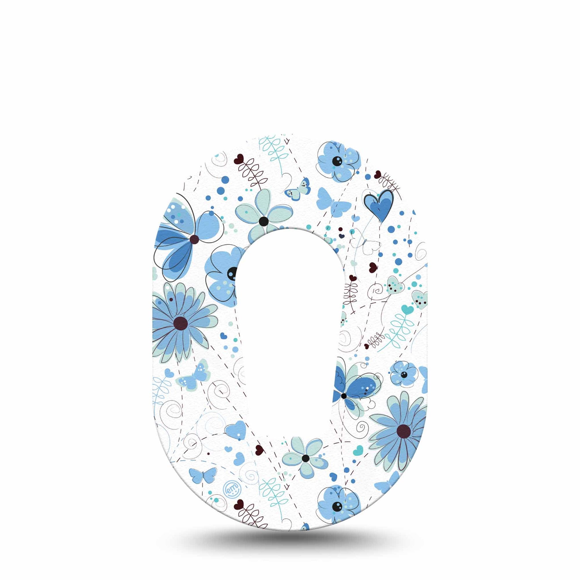 Cute Blue Flowers Dexcom G6 CGM Mini Patch