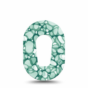 Glass Pebbles Dexcom G6 Mini Tape, Single, Emerald-like Pebbles Themed, CGM Adhesive Patch Design