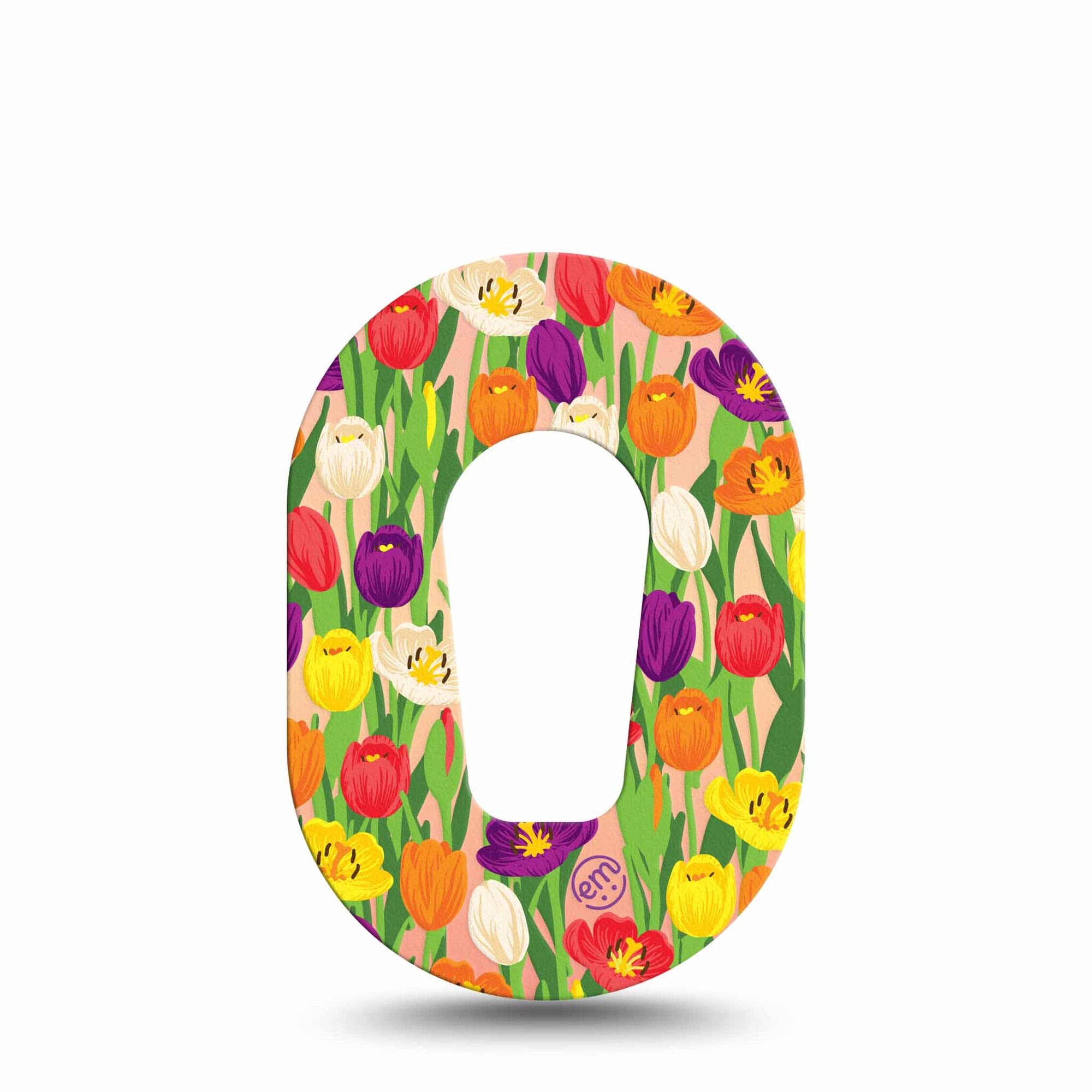 Tulips Dexcom G6 Mini Tape, Single, Spring Florals Inspired, CGM Plaster Patch Design