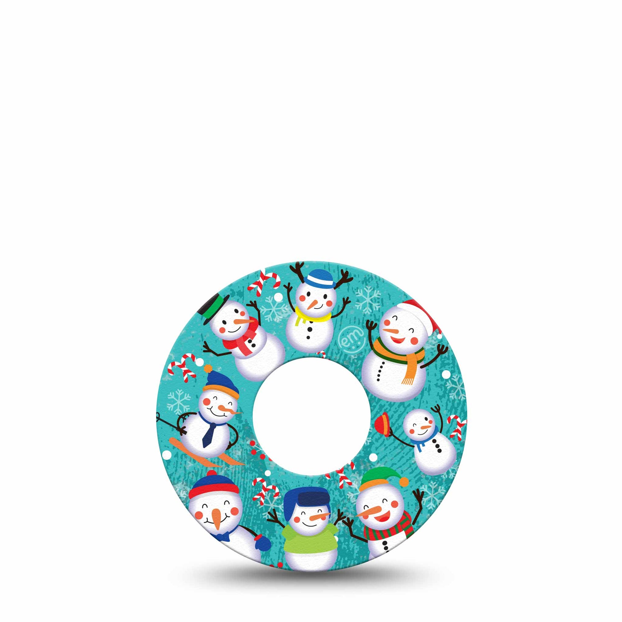 Snowman Celebration Infusion Set Patch, Single Tape, Winter Themed CGM Adhesive Tape Design