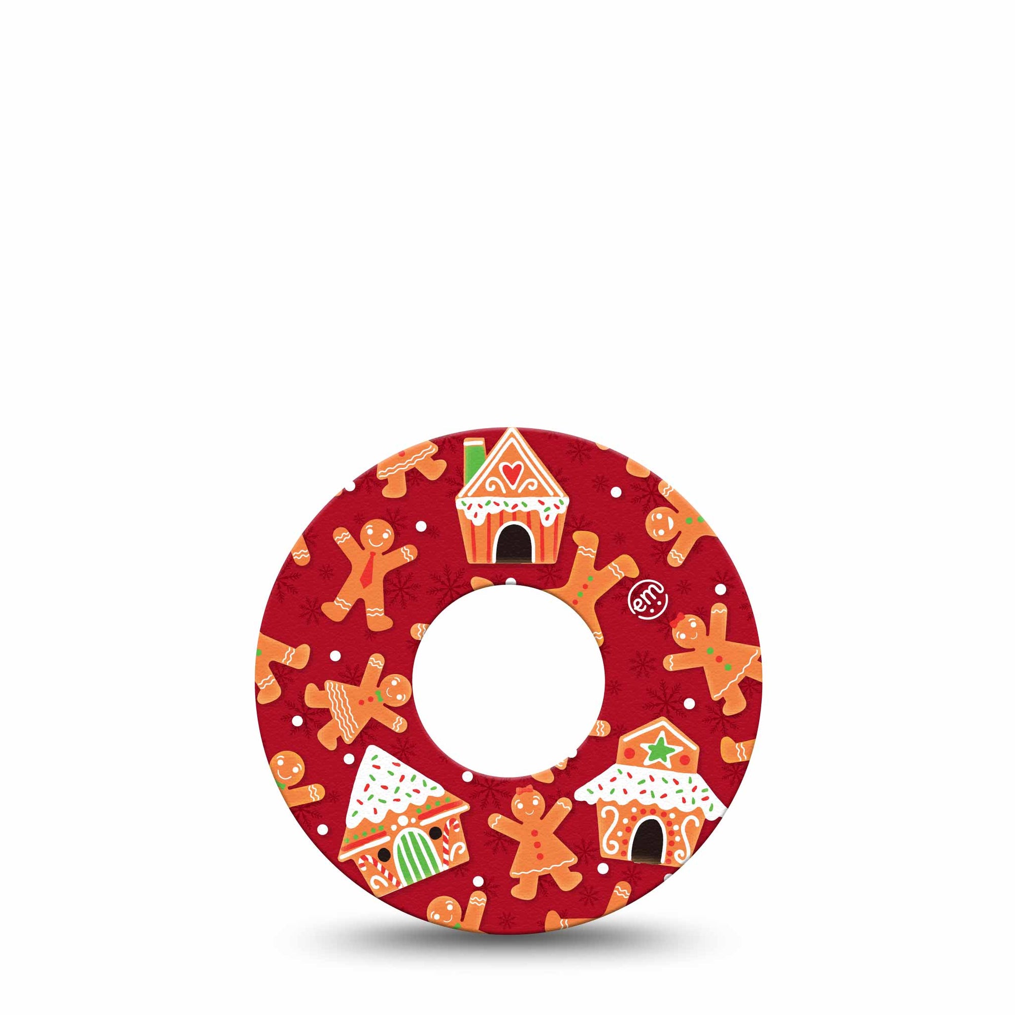 ExpressionMed Gingerbread Fun Infusion Set Patch, Single, Christmas themed CGM adhesive Tape design