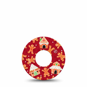 ExpressionMed Gingerbread Fun Infusion Set Patch, Single, Christmas themed CGM adhesive Tape design