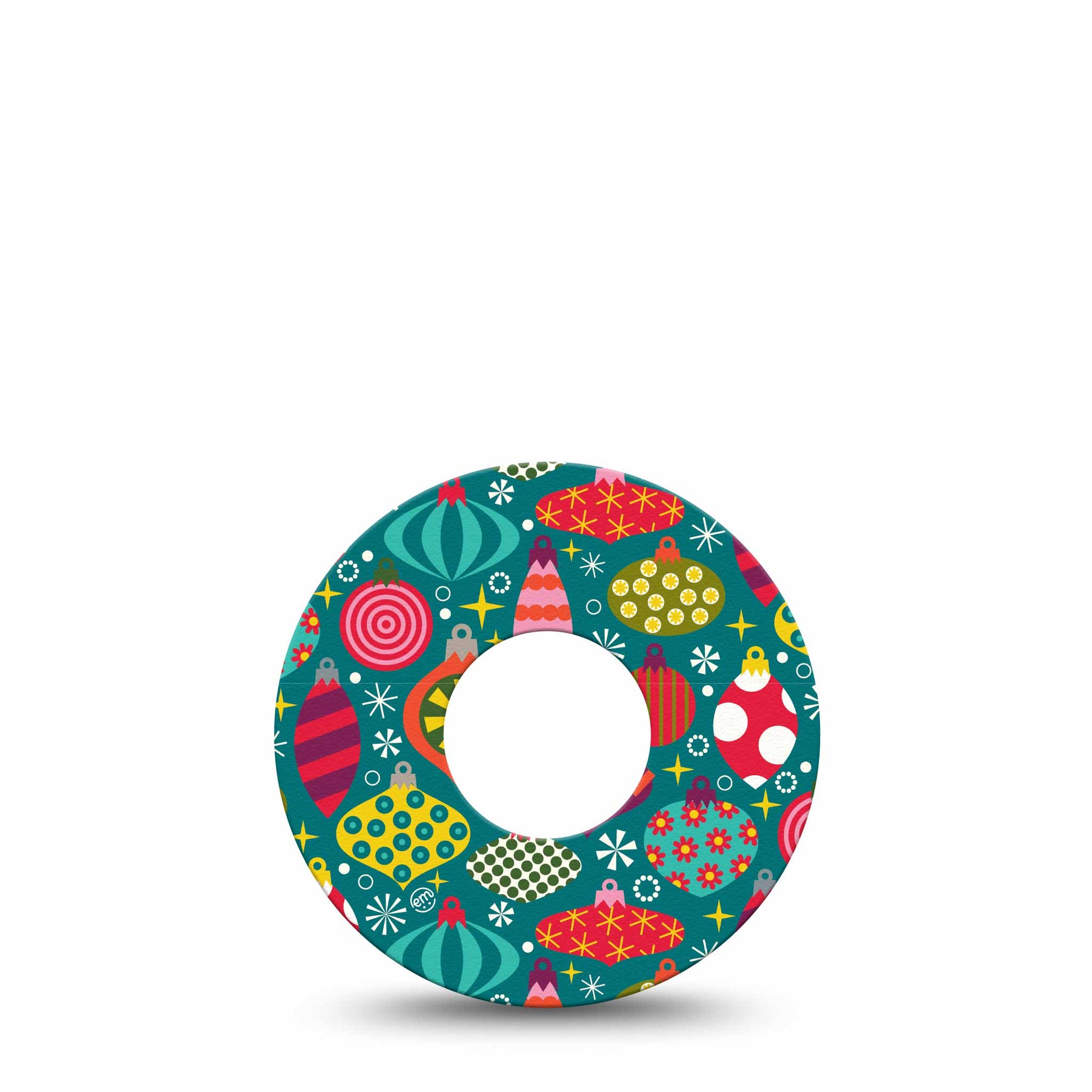 Tree Sparkles Infusion set Patch, Single, Holiday Ornaments Themed CGM Adhesive Tapes design