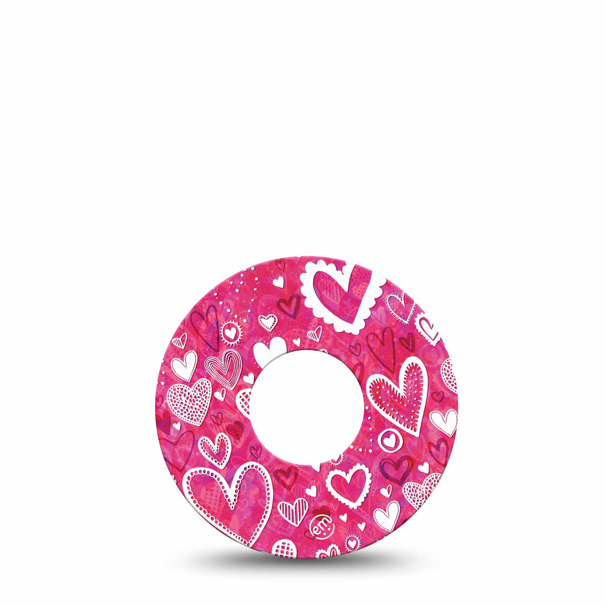 Whimsical Hearts Infusion Set Adhesive Tape, Single, Pink Heart design Valentine Themed CGM Adhesive patch