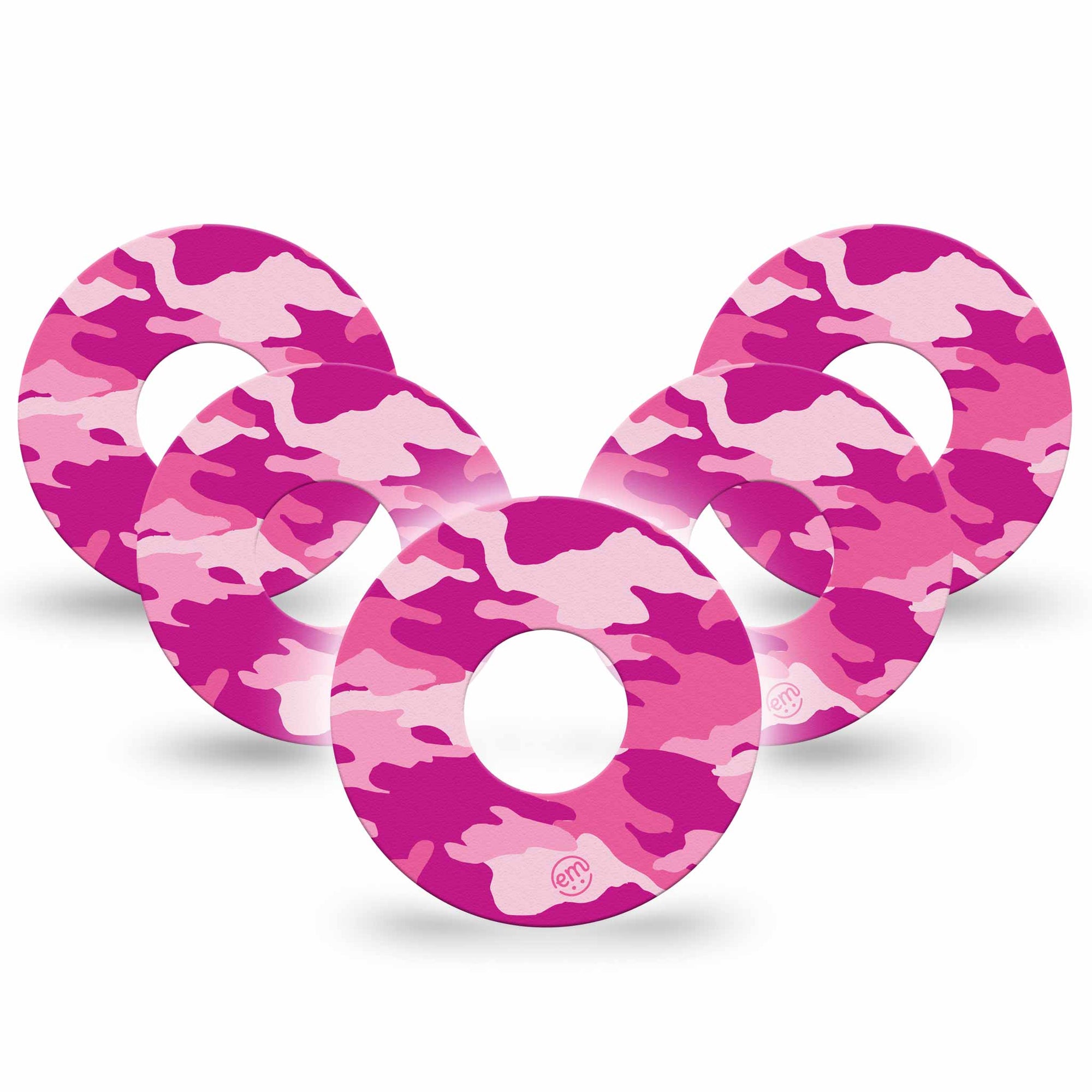 ExpressionMed Pink Camo Infusion Set Adhesive Tape, 5-Pack, Pink Camouflage Design